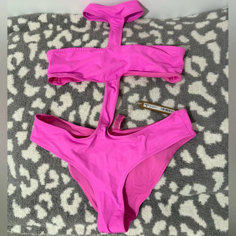 SKIMS Taffy Cut Out Halter Monokini Swimsuit